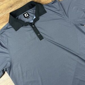 FootJoy Men's Golf Polo‎ Stretch Shirt Black Blue Size L
